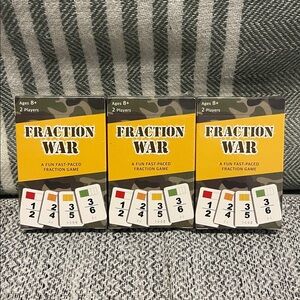 3‎ packs of Fraction War Fun Math Game NEW
